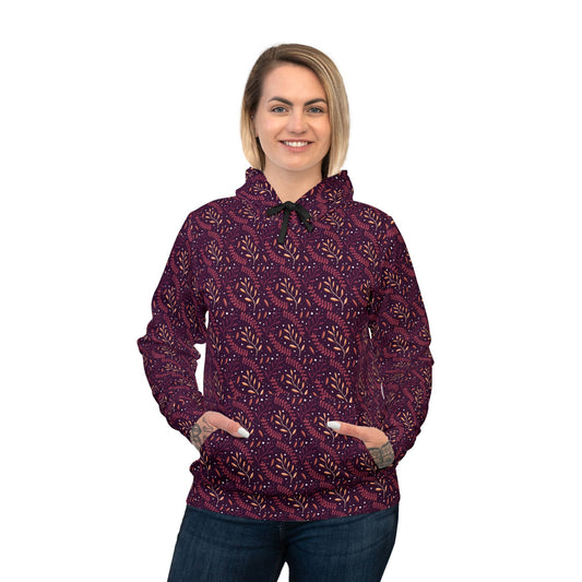 Midnight Orange Forest Athletic Hoodie by Anndria
