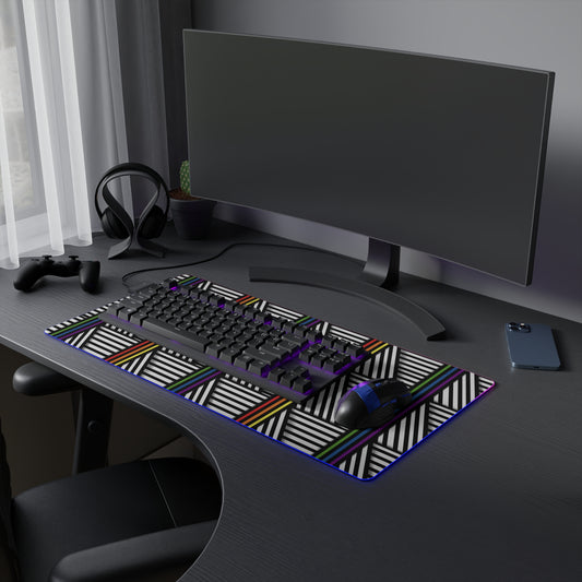 LED Gaming Mouse Pad - Colorful Geometric Design for Gamers