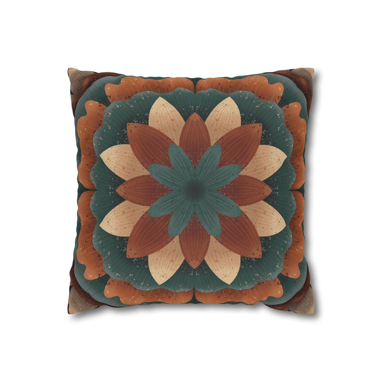 Faux Suede Pillowcase, Harvest Harmony Mandala, Square Pillow Cover, Anndria Fall Vibes, Home Decor, Boho Cushion Case