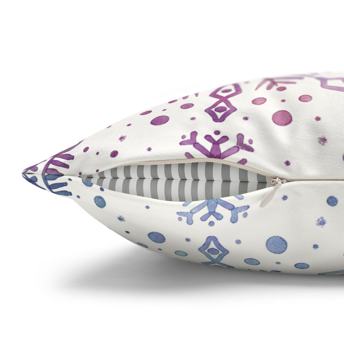 Pillowcase Watercolor Snowflake Design - Blue, Pink and Purple