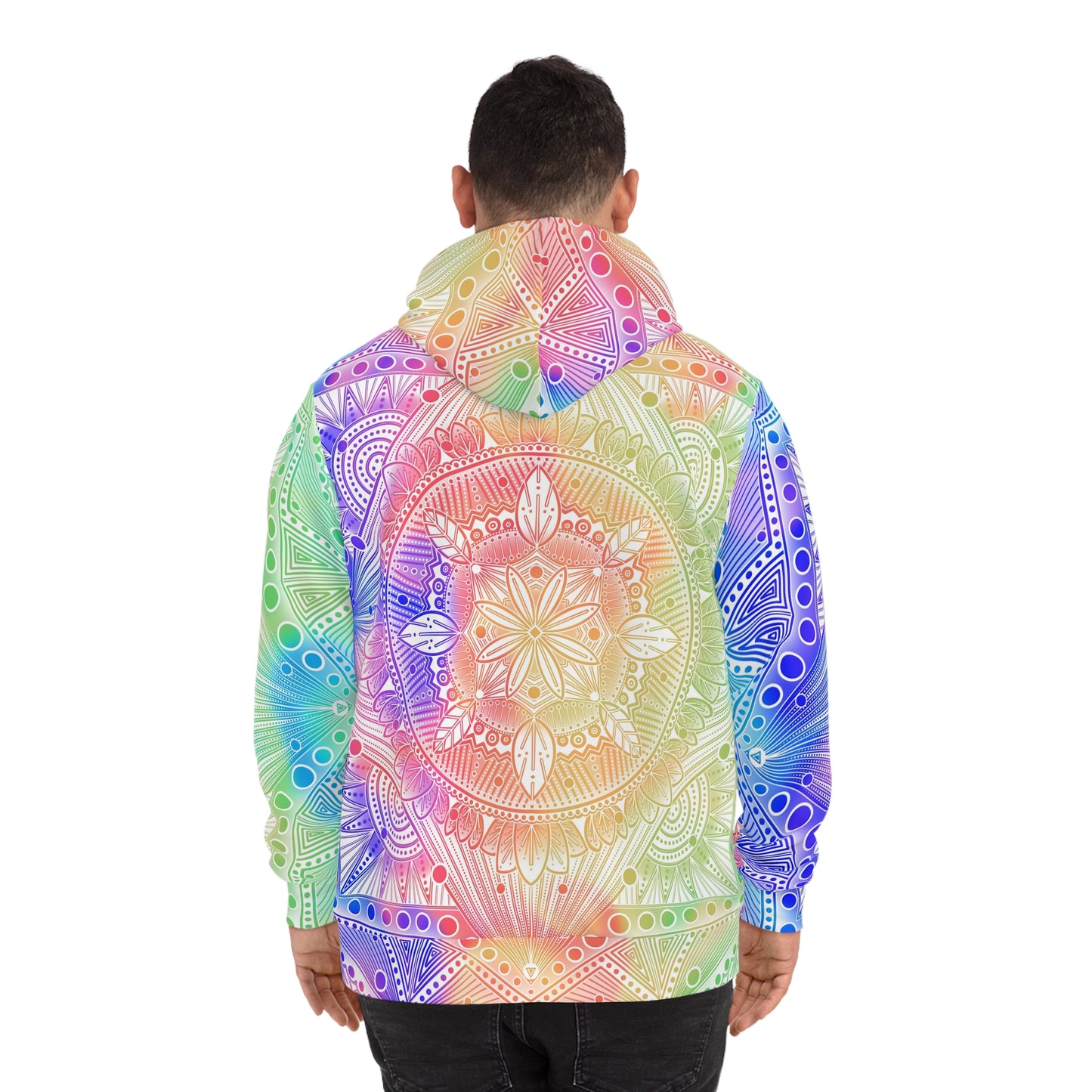 Celestial Kaleidoscope Mandala Hoodie, Artwork by Anndria, Festival Fashion, Colorful Sweatshirt, Boho Clothing, Trippy Hooded Top,