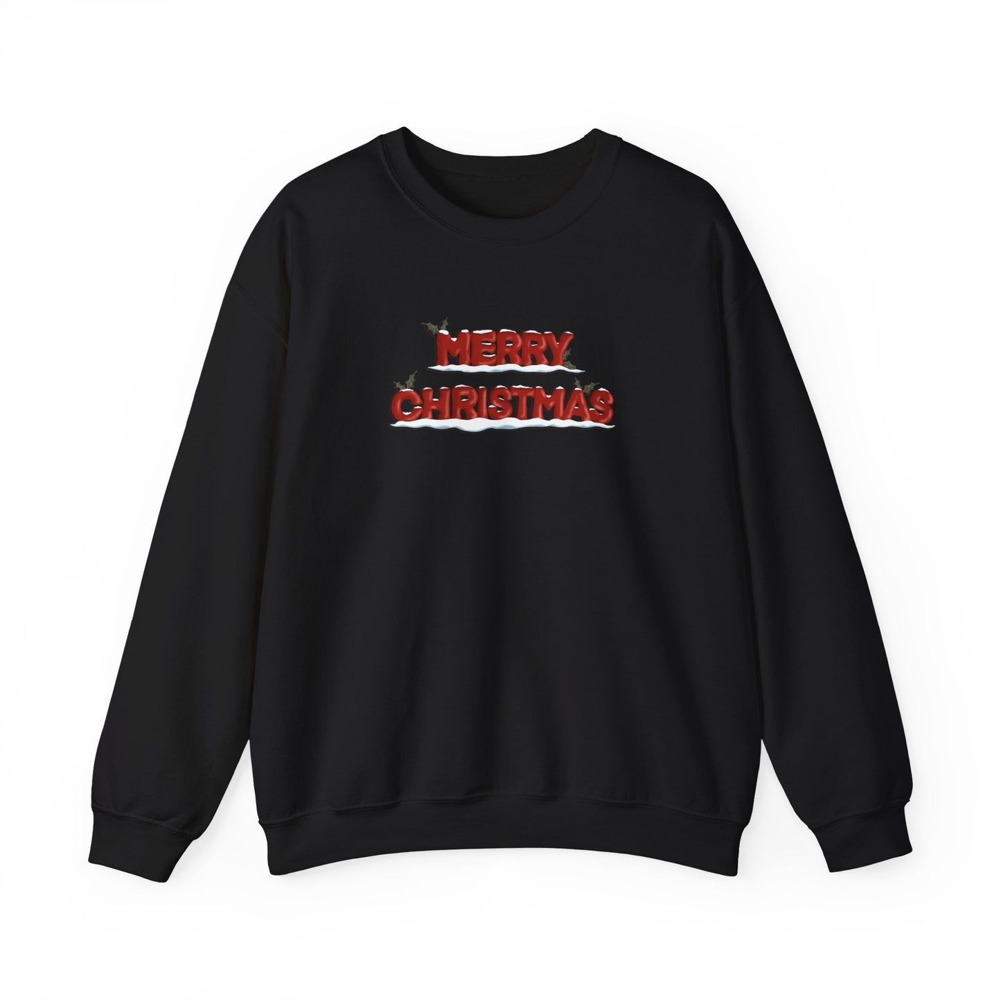 Merry Christmas with Snow and Holly - Unisex Sweatshirt