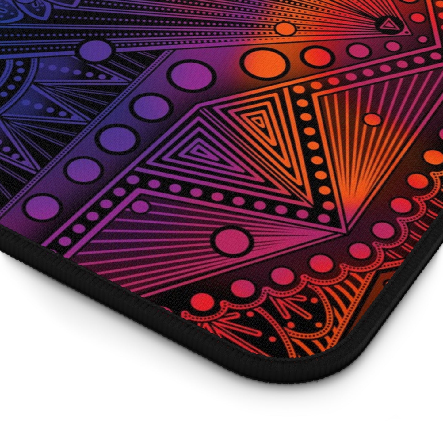 Desk Mat, Rainbow Holographic Mandala Design by Anndria, Unique Custom Work, Table Protector, Desk Pad, Office Decor, Mouse Pad