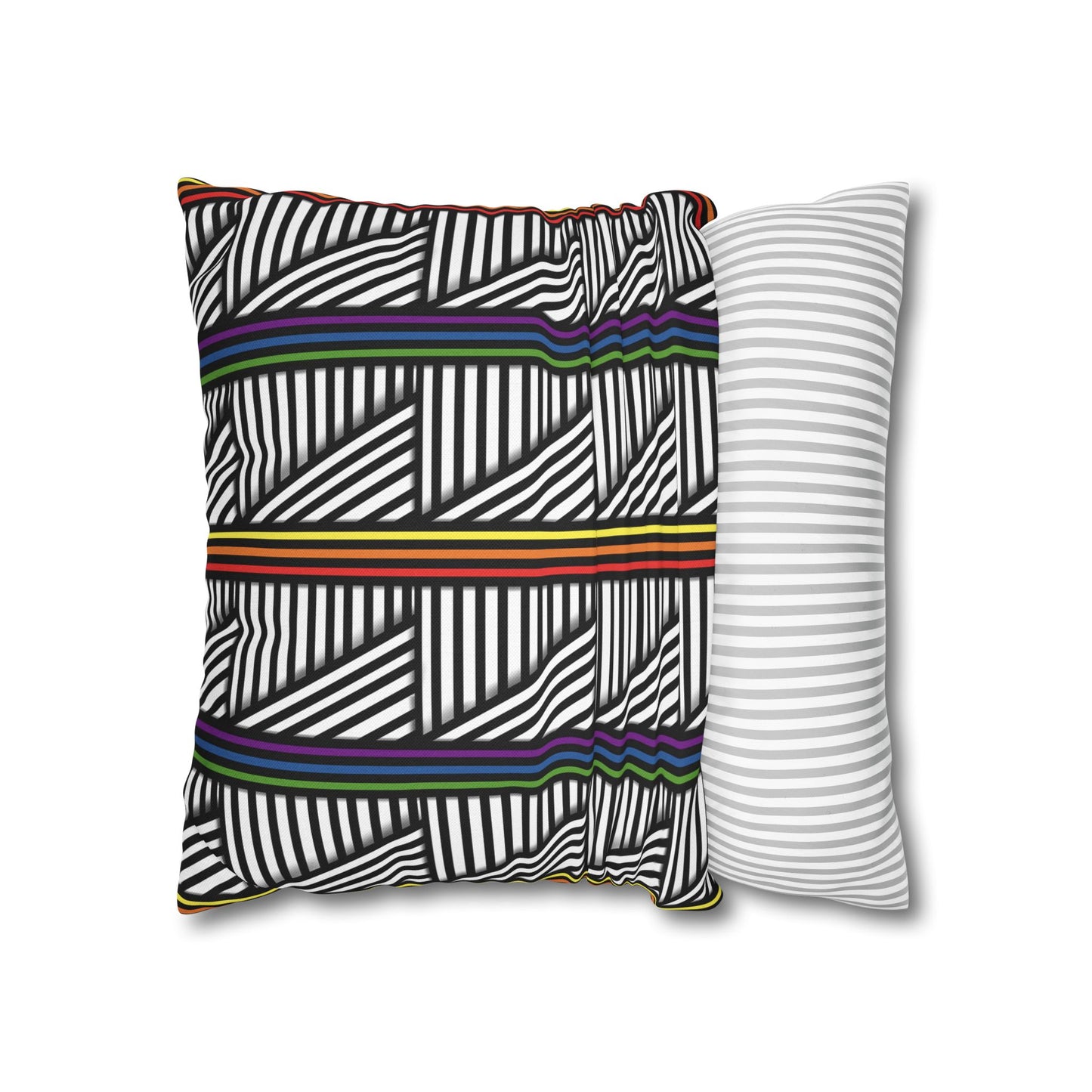 Geometric Striped Pride Pillowcase - Modern Home Décor, Stylish Accent for Living Room