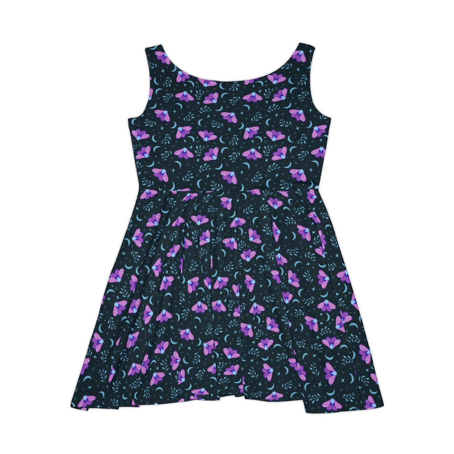 Moth Vibrant Skater Dress - Witchy Aesthetic Design by Anndria